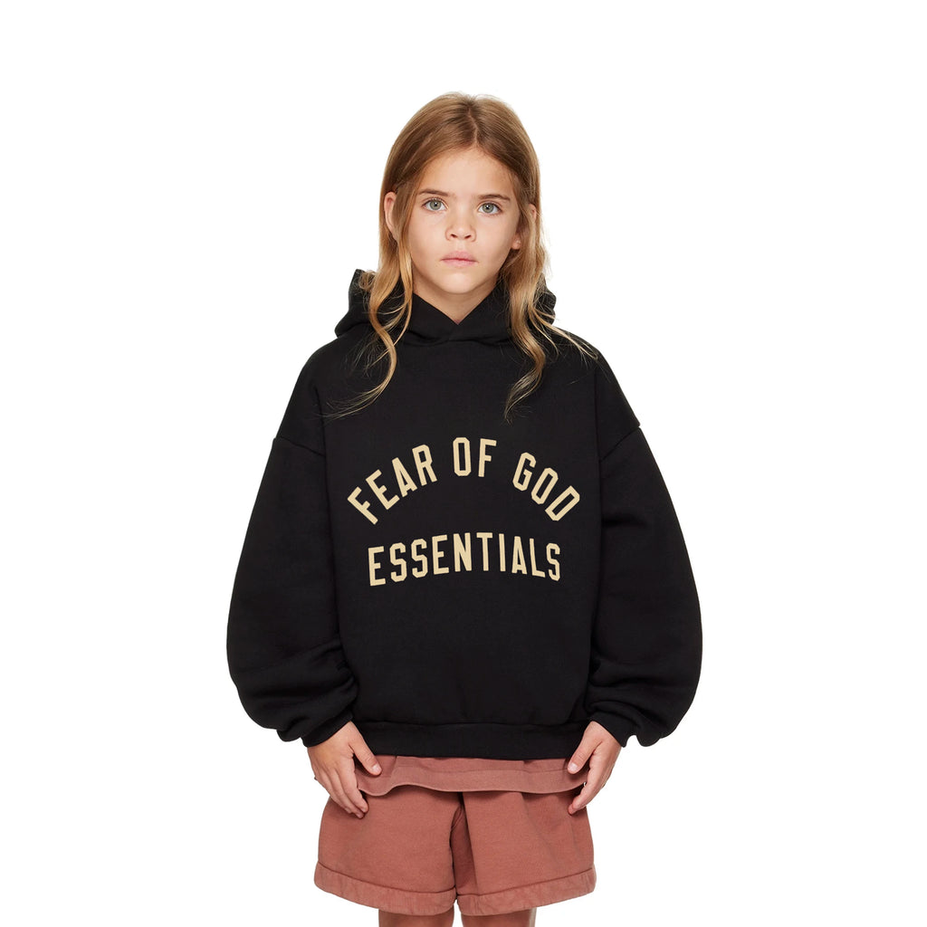 Essentials Children's Hoodie 24ss Front Arched Word Trendy Brand Boys and Girls Wide Loose Hooded Fleece