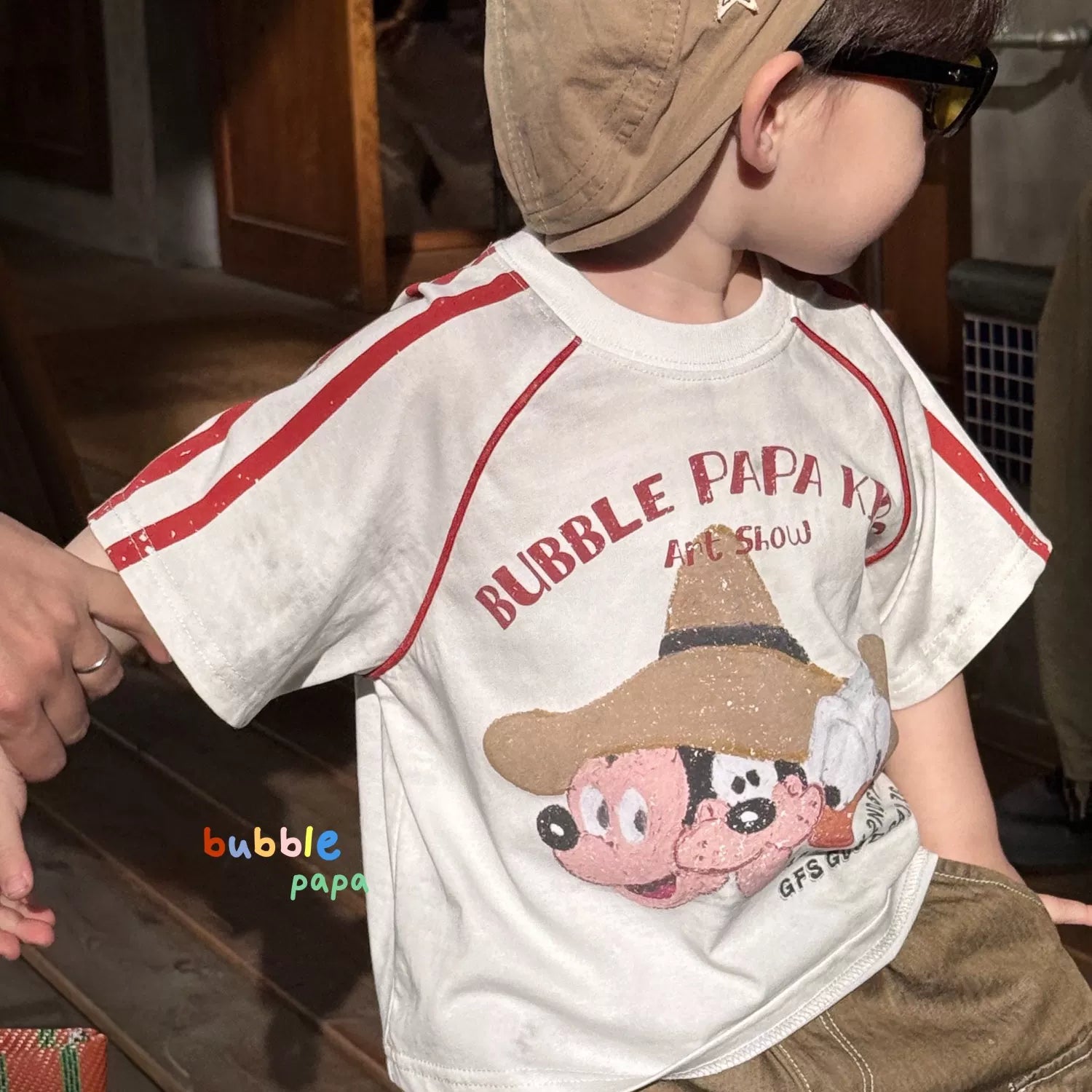 2026 summer new children's clothing half sleeved Korean style children's cartoon printed short sleeved T-shirt color blocked casual shorts