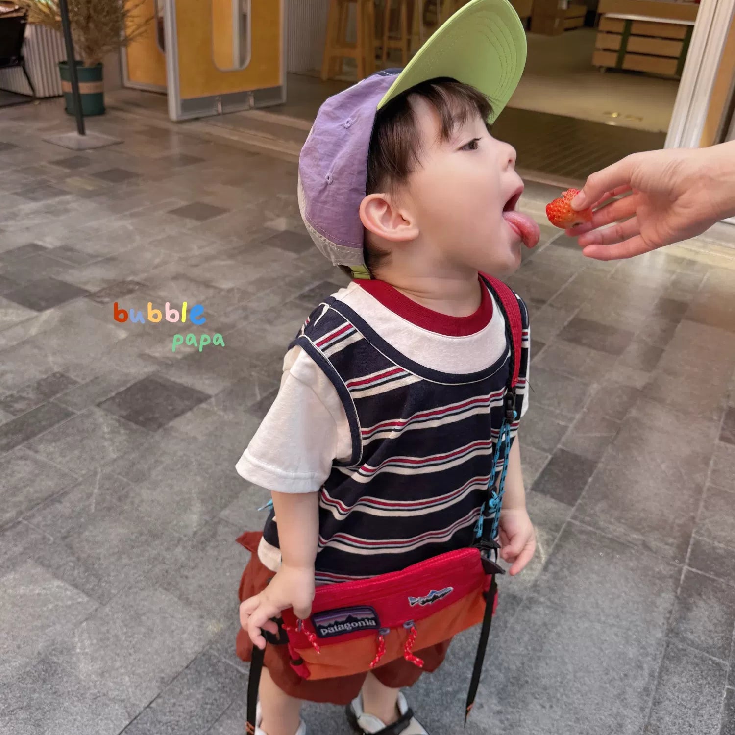 2026 summer new children's vacation two-piece spliced striped short sleeved T-shirt Korean version boys' and children's pocket casual shorts