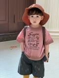 SuYou 2026 Summer Children's Clothing Half Sleeve Korean Edition Cartoon Printed Short Sleeve T-shirt for Boys and Children, Casual Cowboy Shorts