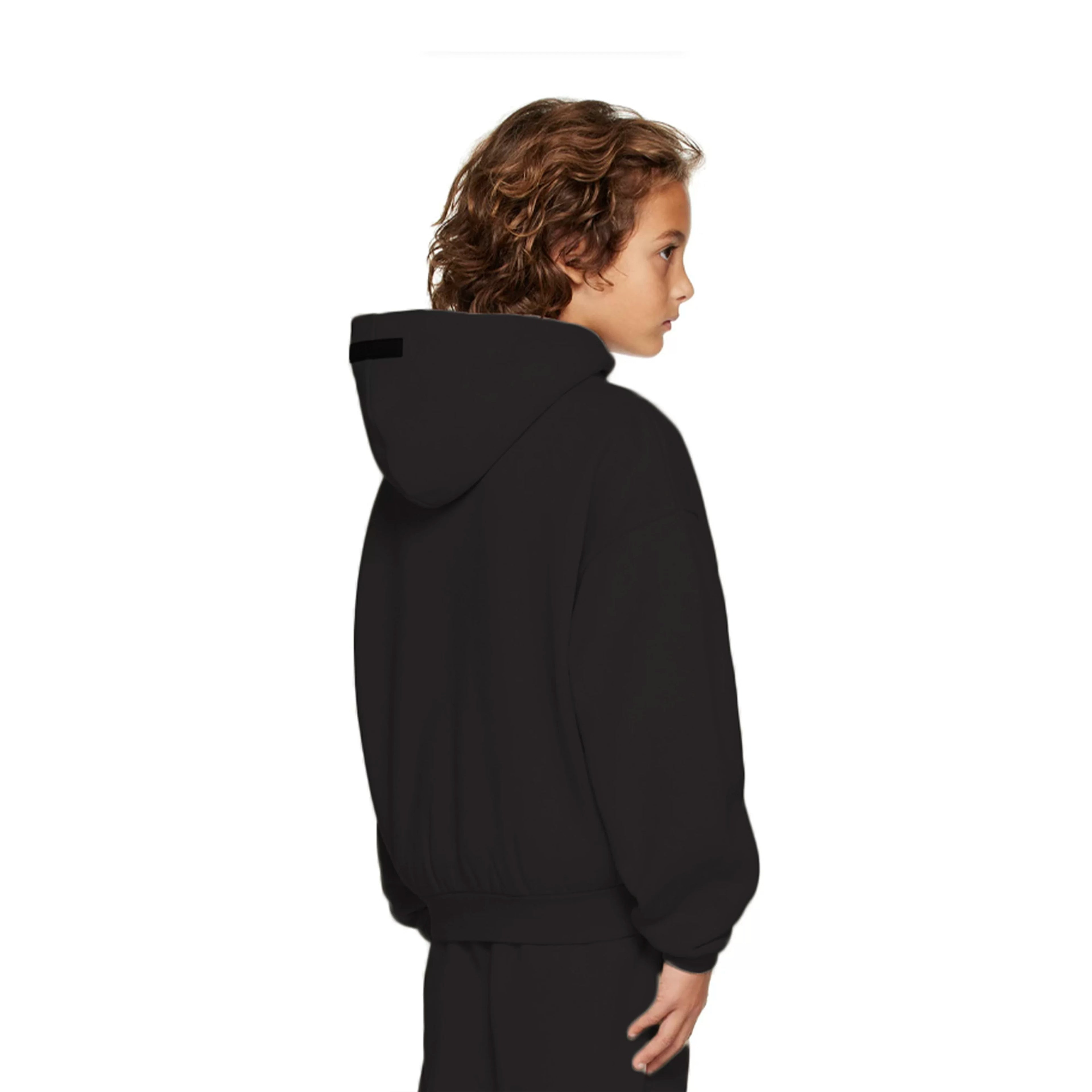 Essentials Children's Hoodie 24ss Front Small Font Trendy Brand Boys and Girls Wide Loose Hoodie with Velvet Set