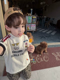 2026 Summer New Boys' and Children's Motorcycle Letter Printed Straight Short sleeved T-shirt Korean Edition Leopard Pattern Casual Shorts