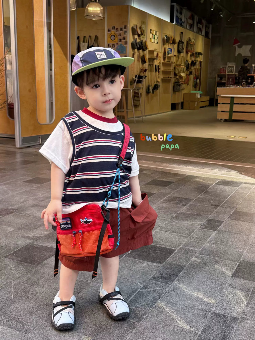 2026 summer new children's vacation two-piece spliced striped short sleeved T-shirt Korean version boys' and children's pocket casual shorts