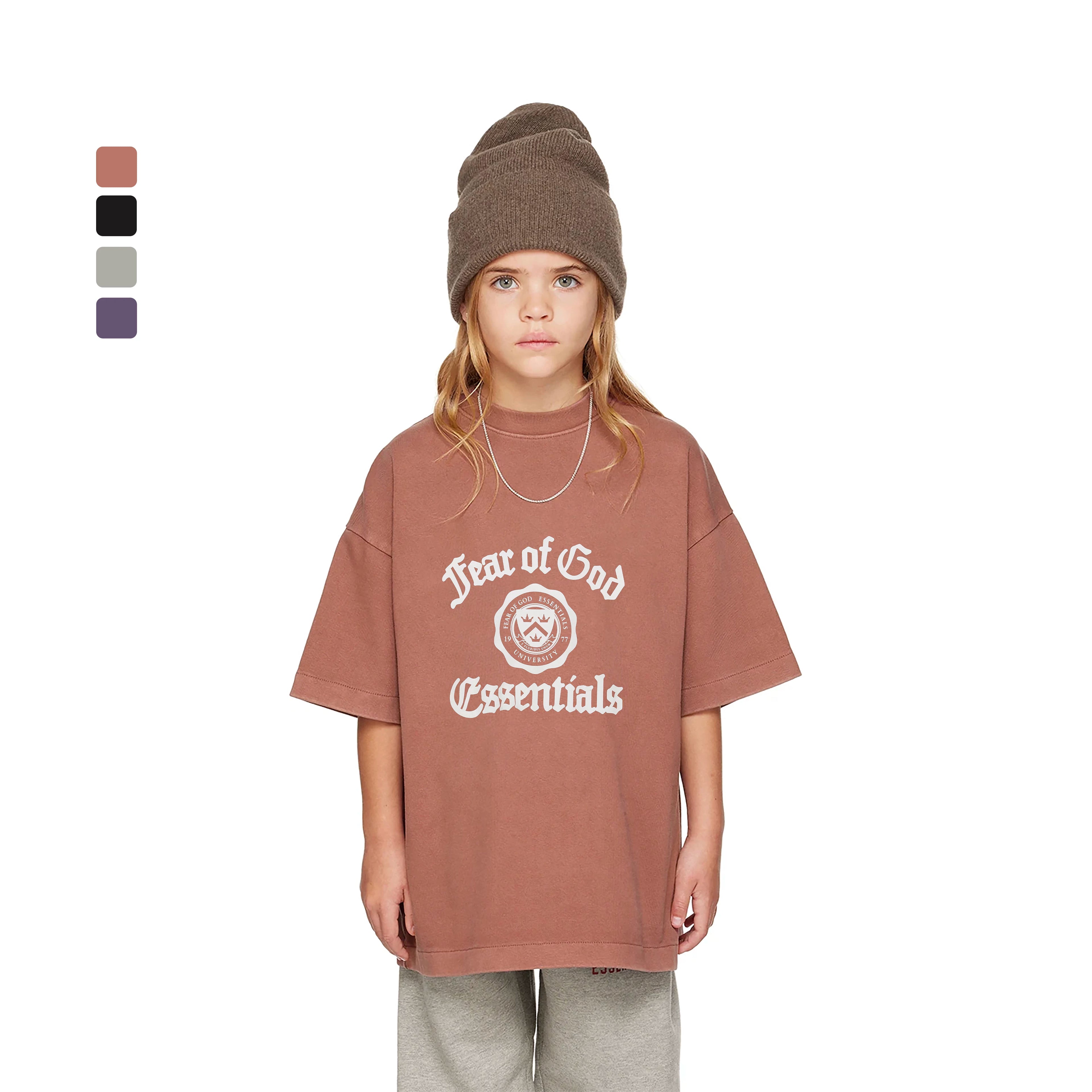 Essentials Children's Short Sleeve 25ss Series Holiday Men's and Women's T-shirts Summer Trendy Brand Children's Clothing Set