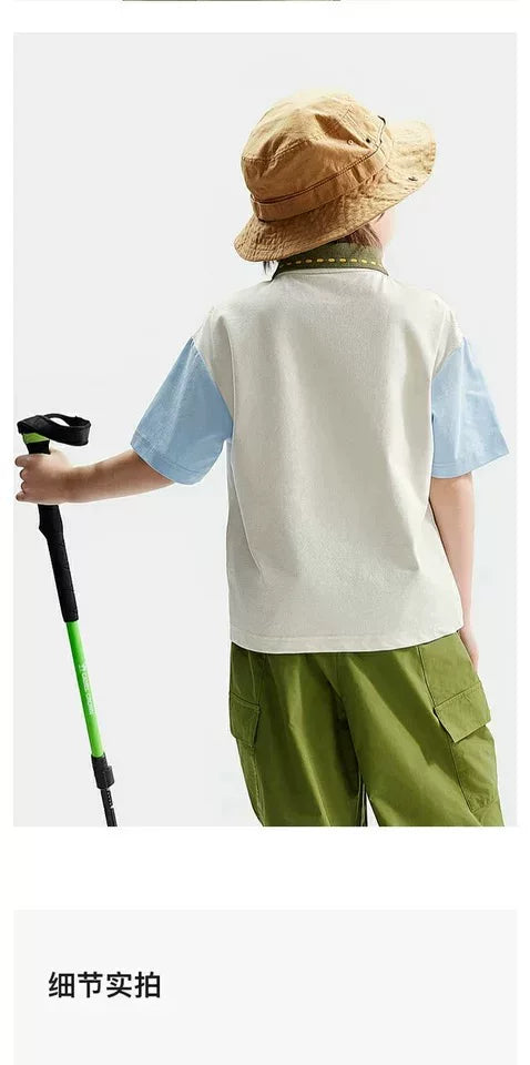 Ma Family Children's Clothing Boys' and Girls' T-shirts Summer New Polo Collar Children's Short sleeved+Mosquito proof Pants (No Tag)