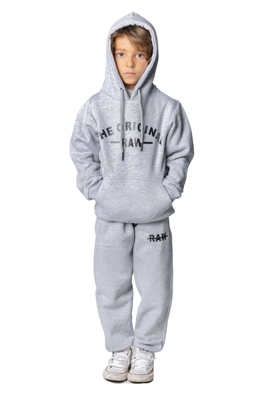 Kids The Original -RAW- Black Silicone Hoodie and Jogger Set