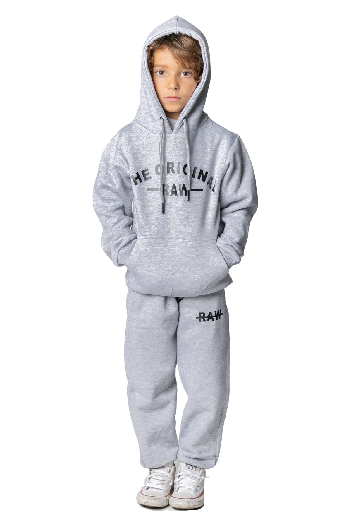 Kids The Original -RAW- Black Silicone Hoodie and Jogger Set