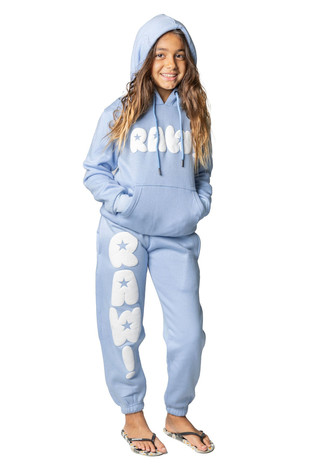 Kids RAW Star White Puff Hoodie and Jogger Set