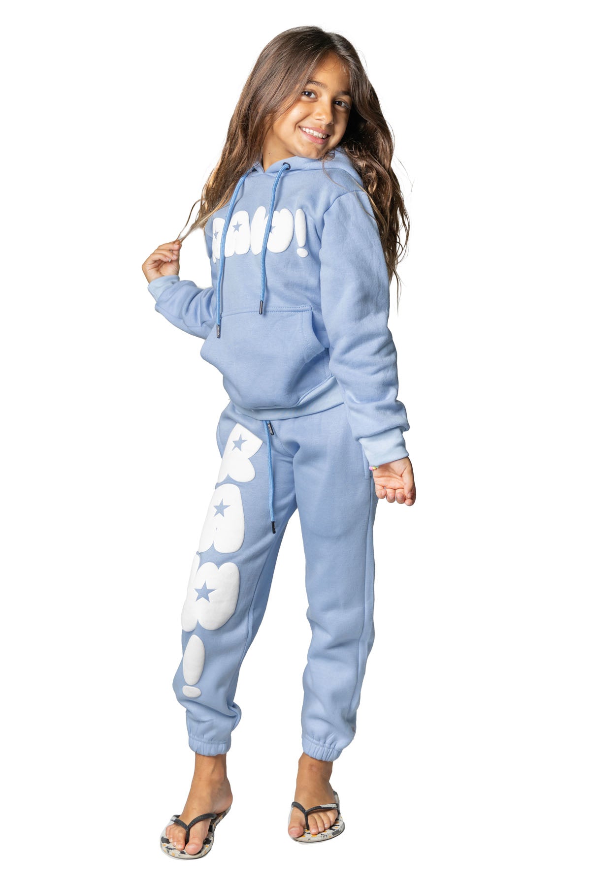Kids RAW Star White Puff Hoodie and Jogger Set
