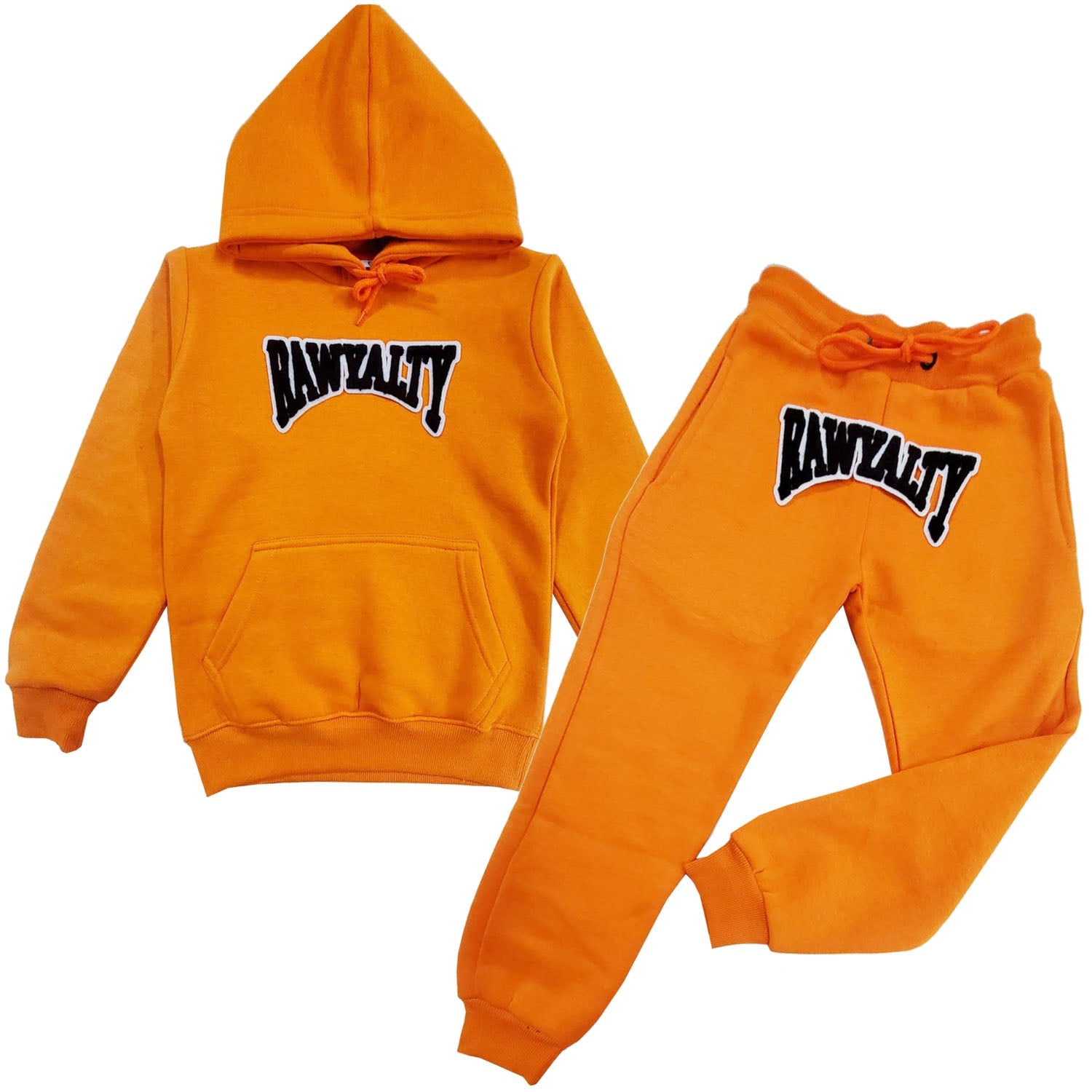 Kids Rawyalty Black Chenille Hoodie and Jogger Set