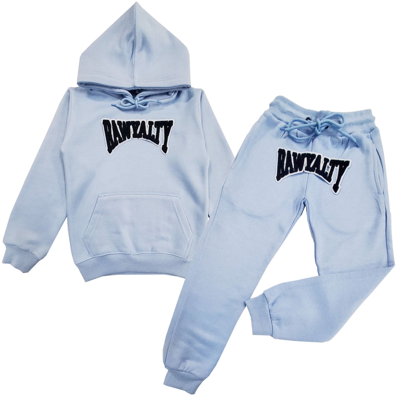Kids Rawyalty Black Chenille Hoodie and Jogger Set