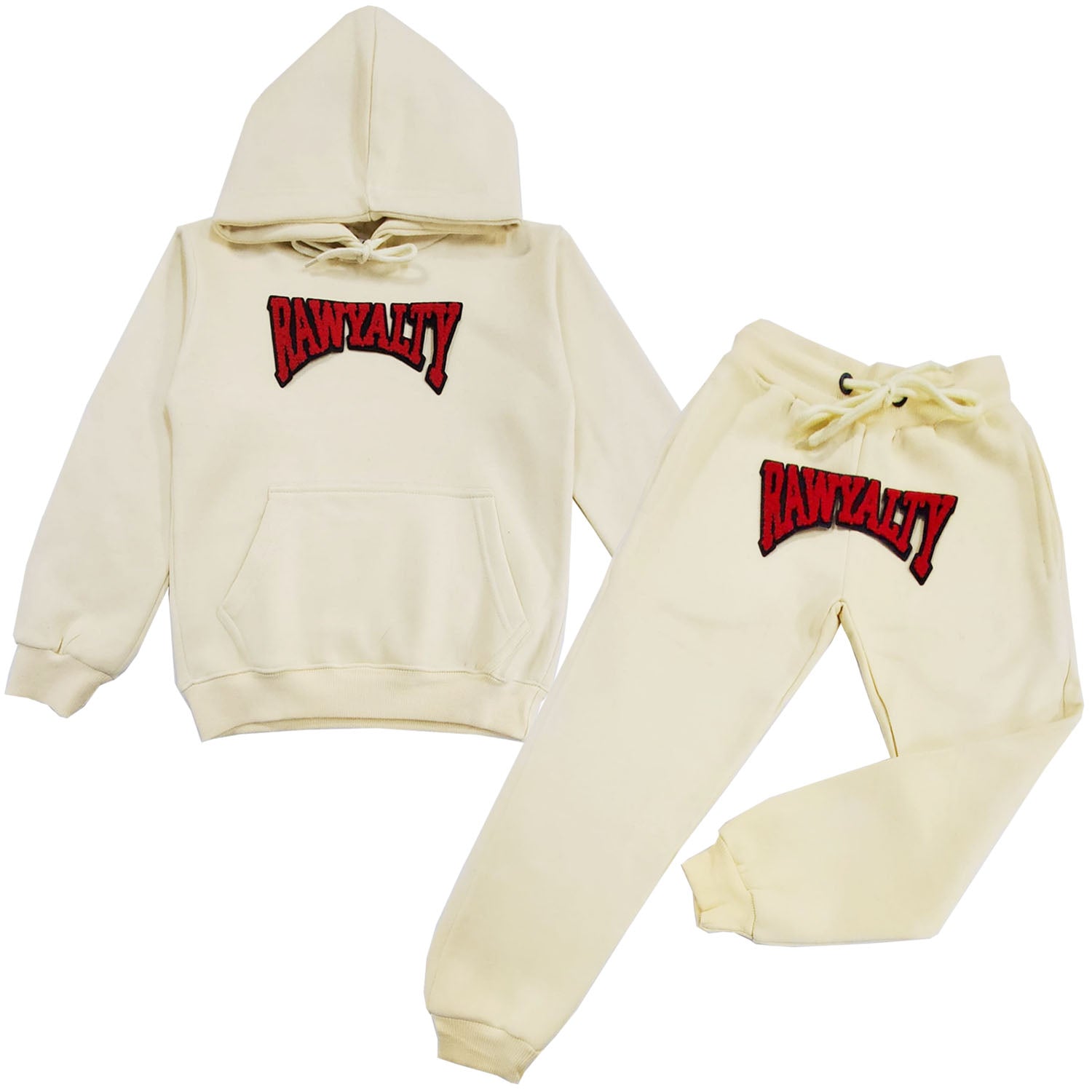 Kids Rawyalty Red Chenille Hoodie and Jogger Set