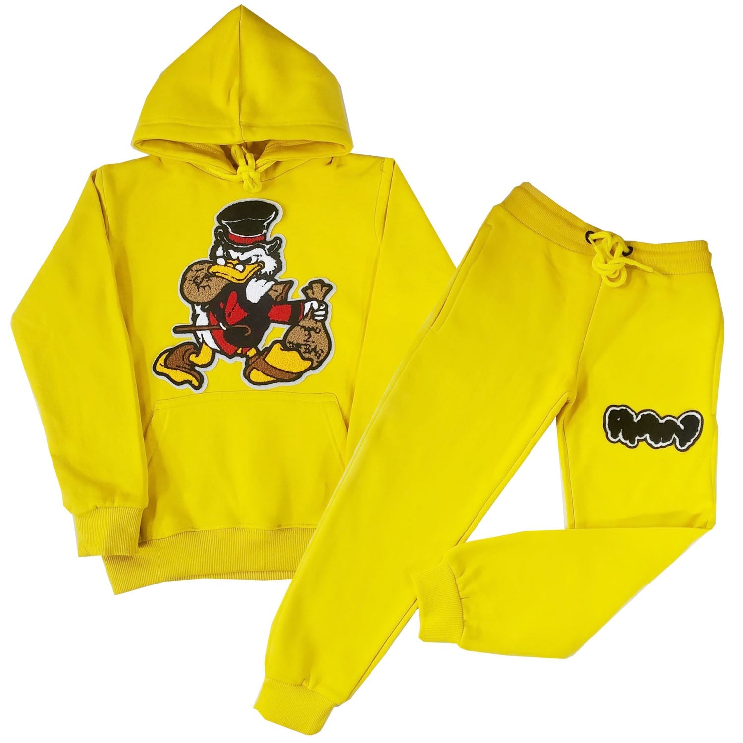 Kids Secure The Bag Chenille Hoodie and RAW Drip Black Chenille Jogger Set