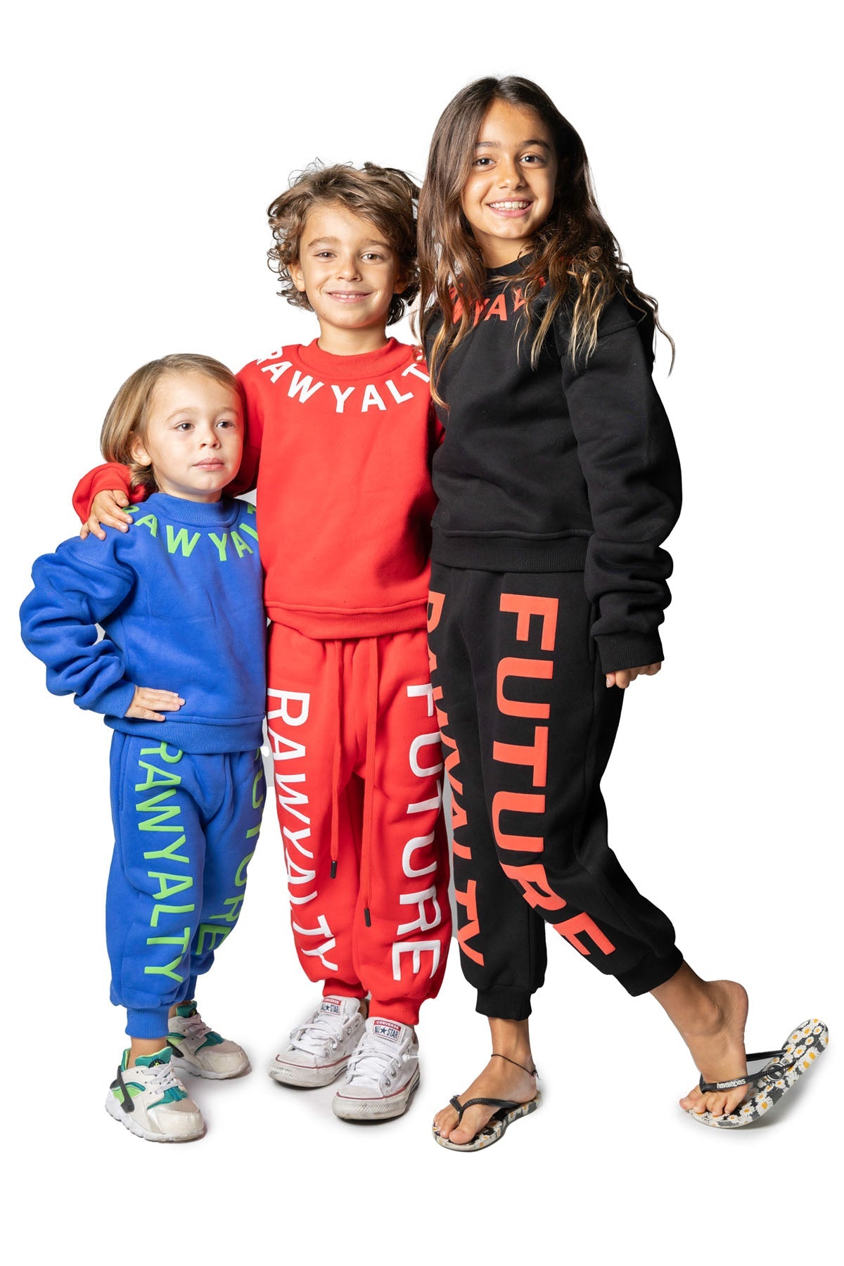 Kids RAWYALTY FUTURE White Puff Long Sleeve Shirt and Jogger Set