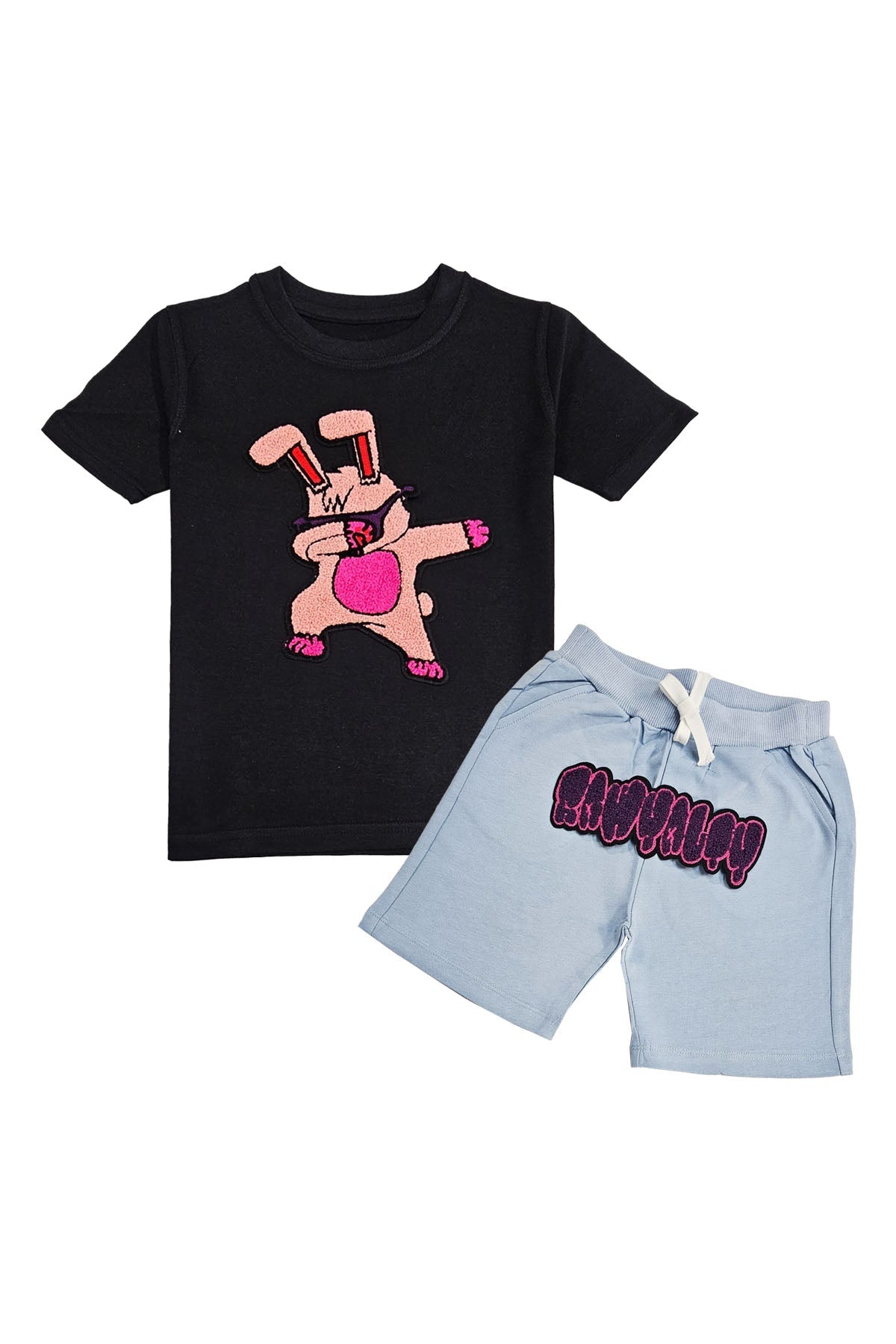 Kids Dub Bunny Chenille T-Shirt and Cotton Shorts Set