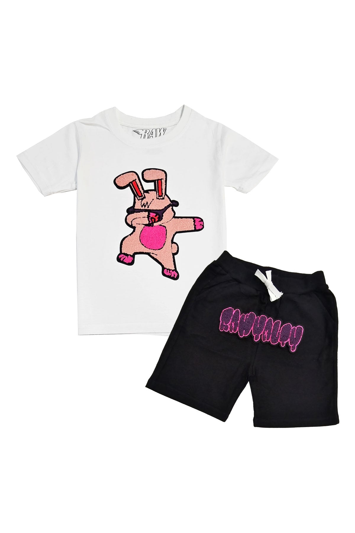Kids Dub Bunny Chenille T-Shirt and Cotton Shorts Set