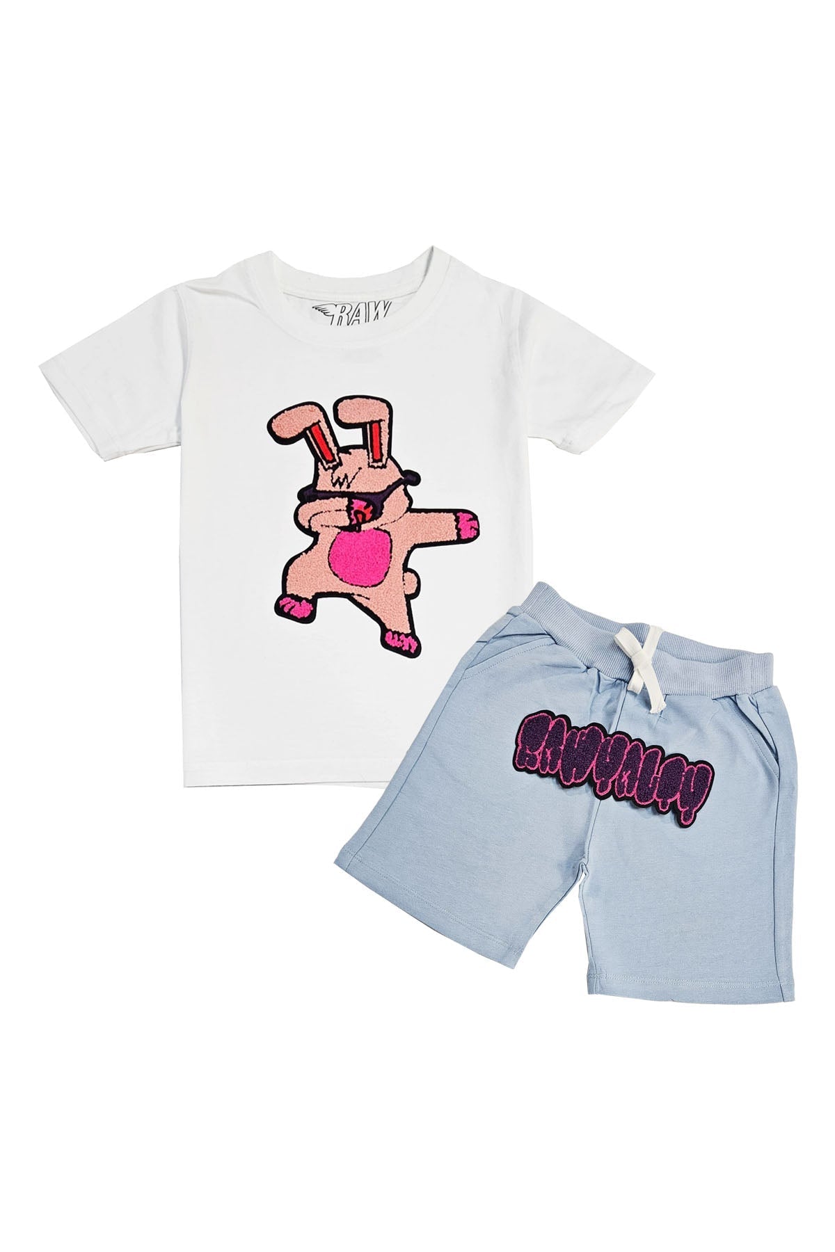 Kids Dub Bunny Chenille T-Shirt and Cotton Shorts Set
