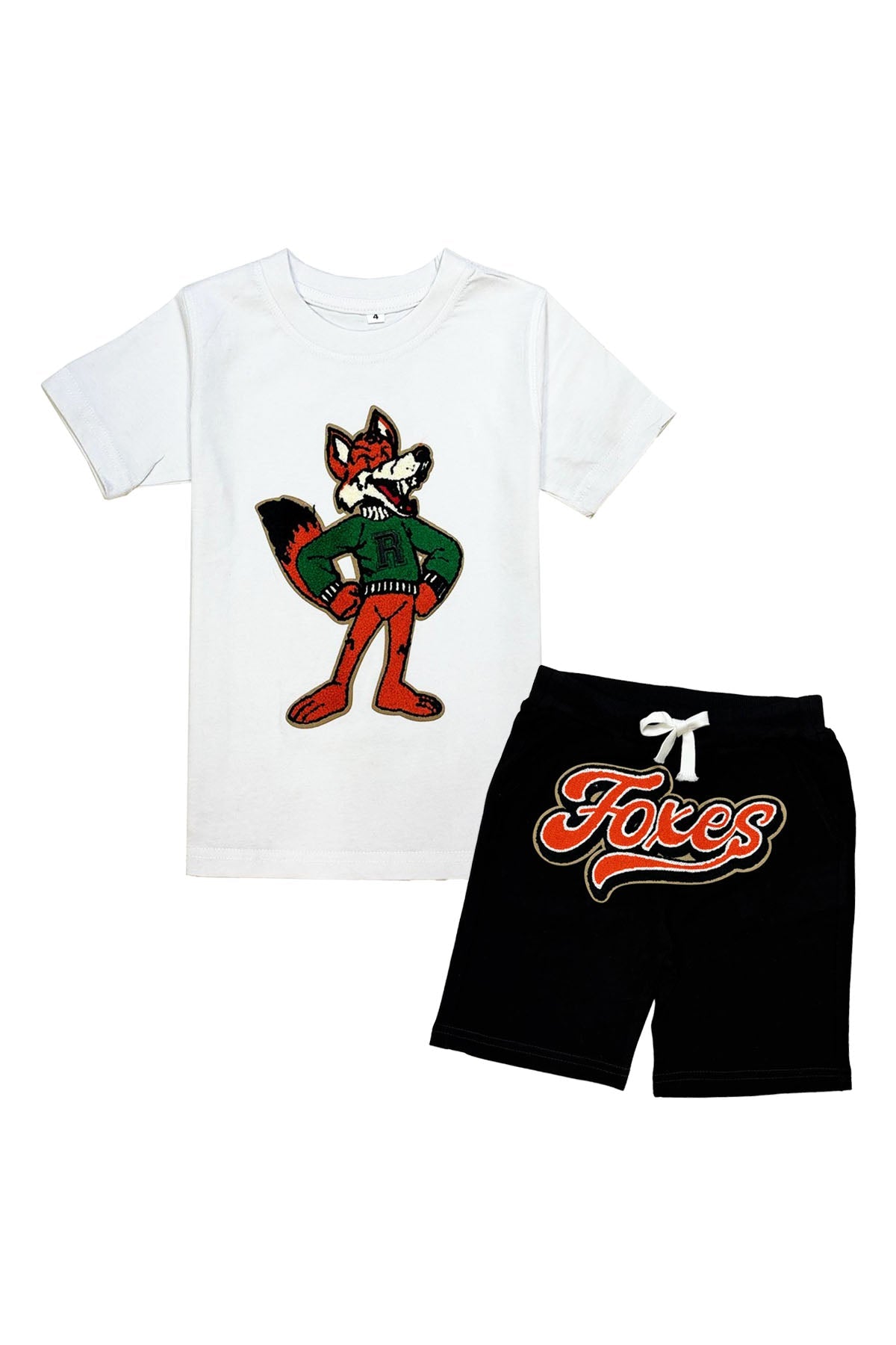 Kids Foxes Chenille T-Shirt and Cotton Shorts Set
