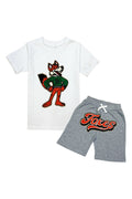 Kids Foxes Chenille T-Shirt and Cotton Shorts Set