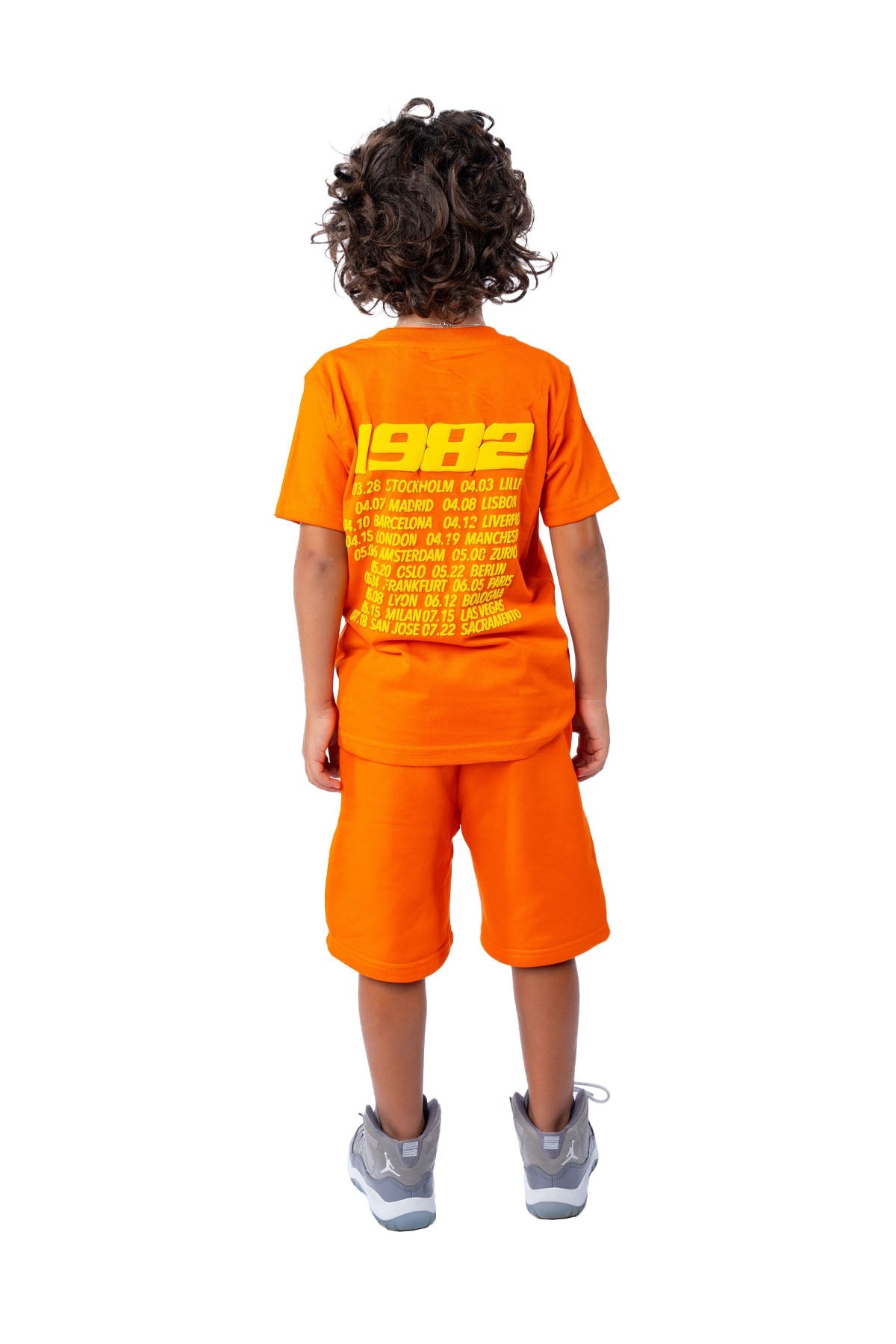 Kids Rebellion Puff Print Crew Neck T-Shirt and Cotton Shorts Set