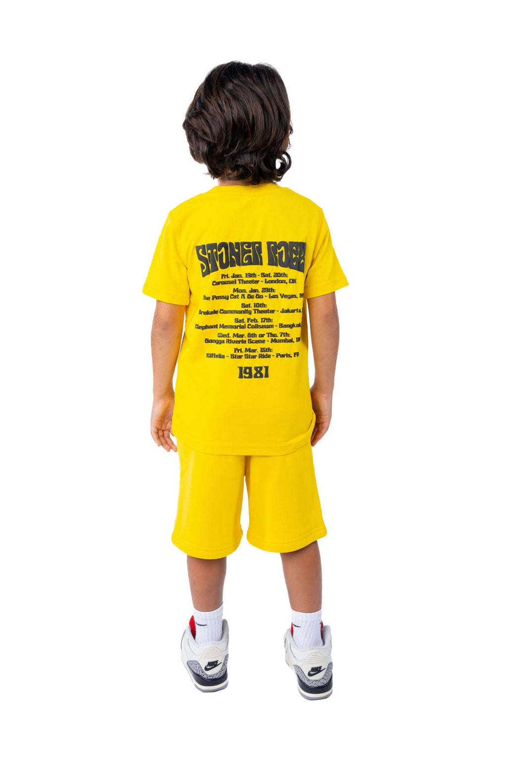 Kids Rawyalty Global Area Puff Print Crew Neck T-Shirt and Cotton Shorts Set