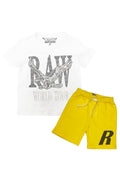 Kids RAW World Tour Black Bling Crew Neck T-Shirt and RAW Wing Black Bling Cotton Shorts Set