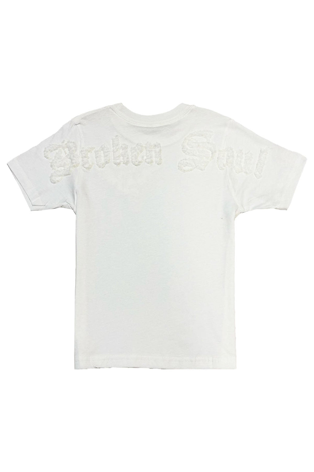 Kids Broken Soul White Chenille T-Shirt