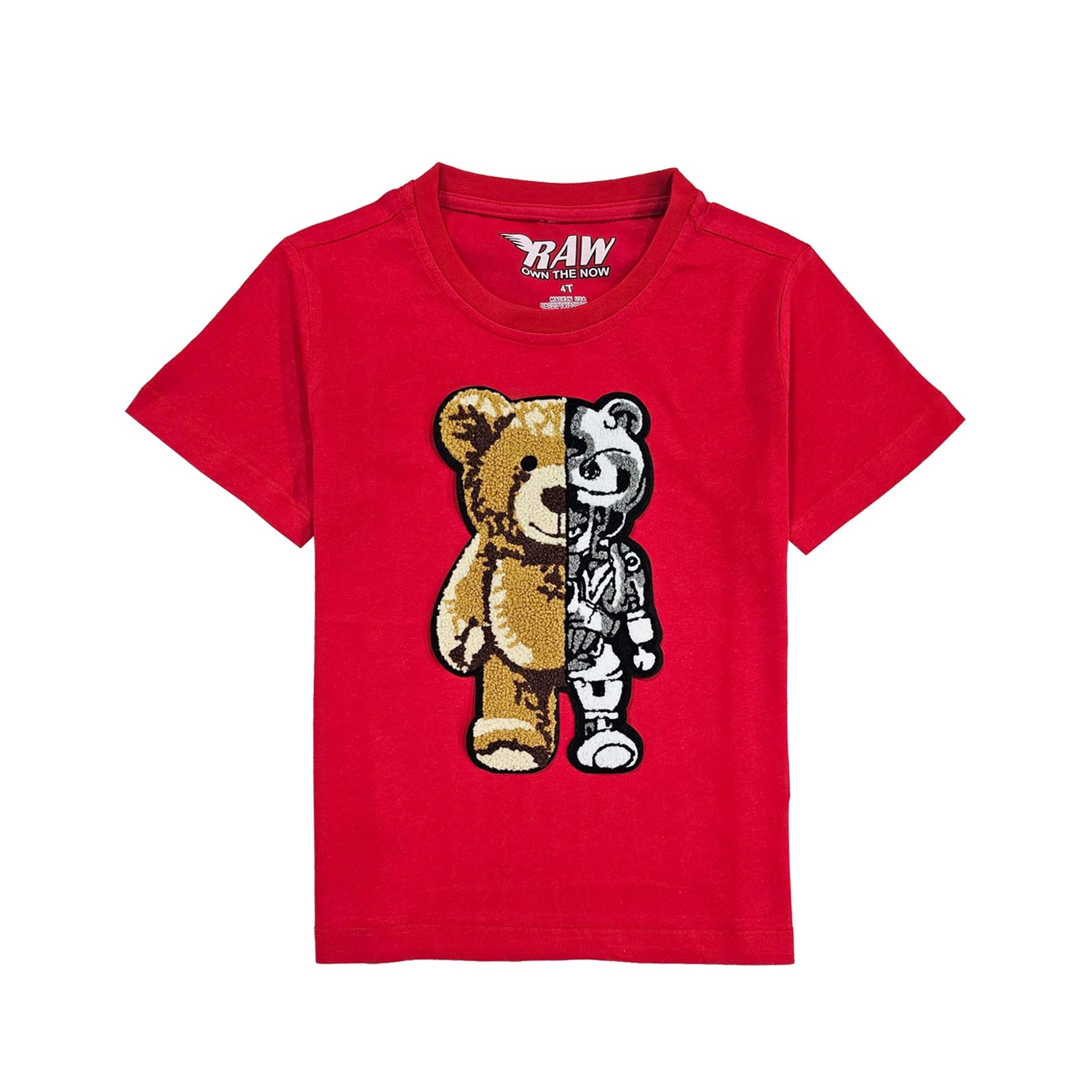 Kids Teddy Robot Chenille Crew Neck T-Shirts