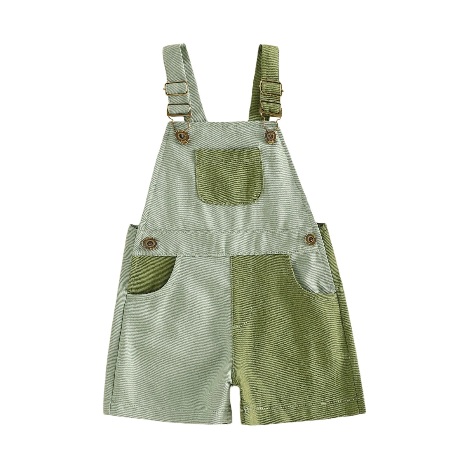 1-4Years Kids Girls Boys Overall Shorts, Cute Contrast Color Summer Jumpsuit with Pockets for Casual Daily