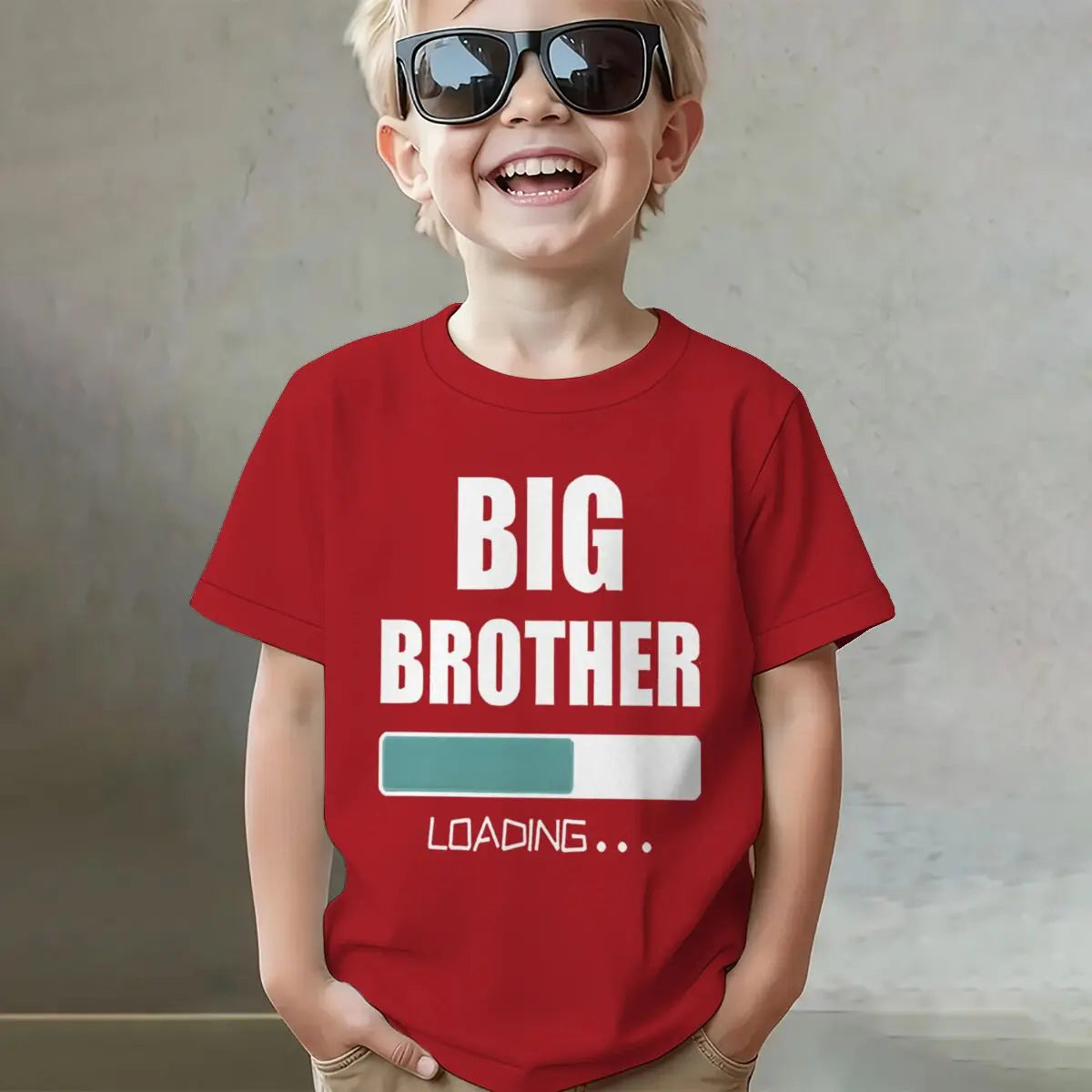 Big Brother Loading T-shirt Kids Short Sleeve Fashion Casual Top New Sibling Gift Big Brother Kids Clothes Cotton Tops