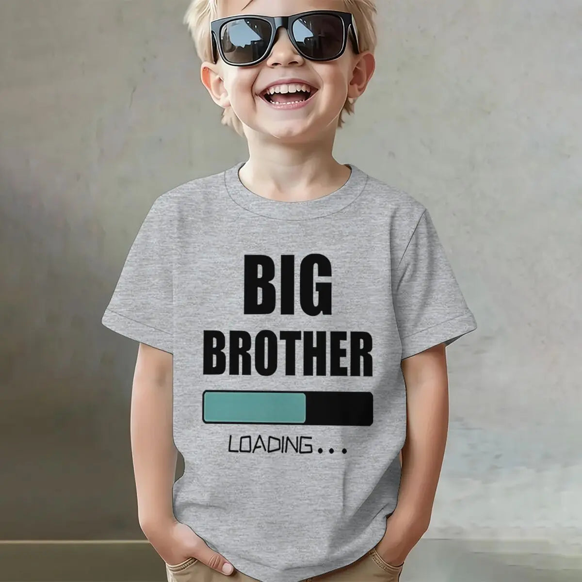 Big Brother Loading T-shirt Kids Short Sleeve Fashion Casual Top New Sibling Gift Big Brother Kids Clothes Cotton Tops