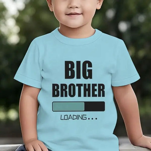 Big Brother Loading T-shirt Kids Short Sleeve Fashion Casual Top New Sibling Gift Big Brother Kids Clothes Cotton Tops