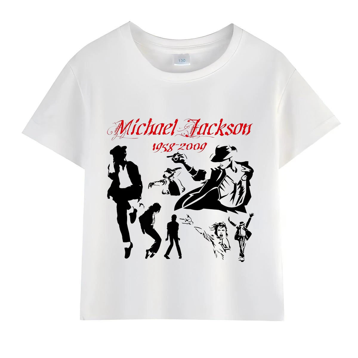 Kids Michael Jackson Rock T Shirt Crew Neck Short Sleeve Boys Girls Summer Casual Fashion Children Daily Tops