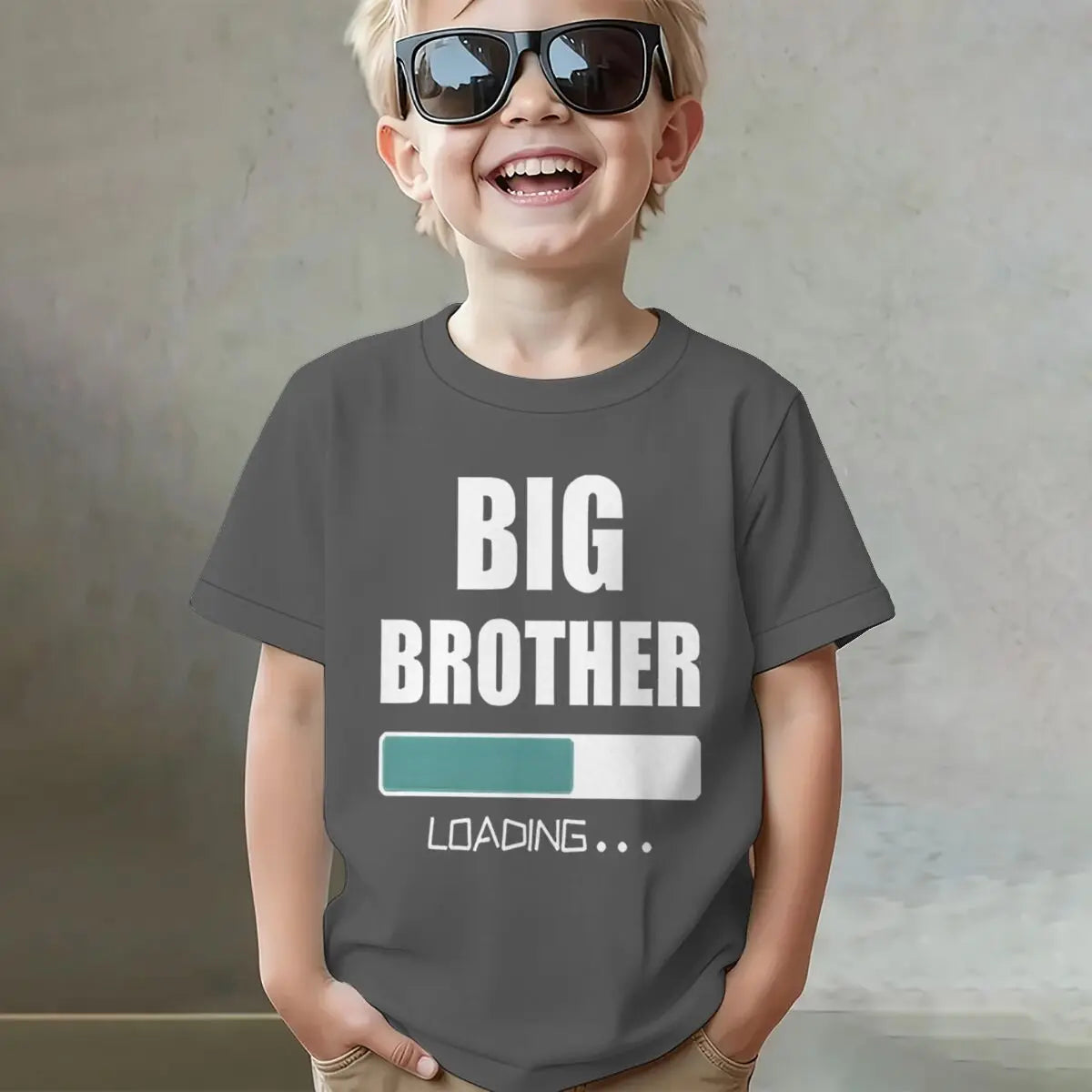 Big Brother Loading T-shirt Kids Short Sleeve Fashion Casual Top New Sibling Gift Big Brother Kids Clothes Cotton Tops