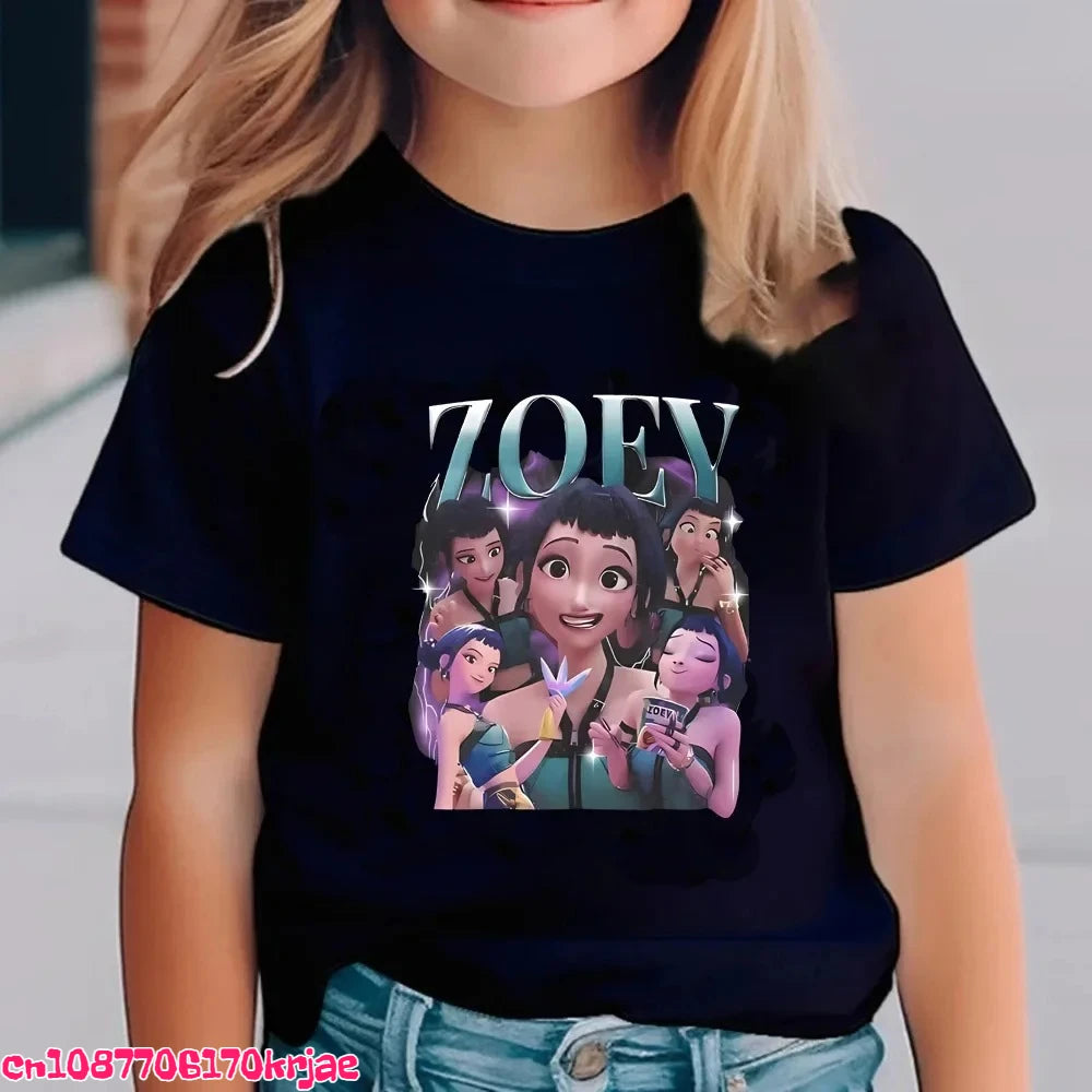 Kids Saja Boys Print T-Shirt Anime Eyes  Short Sleeve Tee Boys Girls Casual Crew Neck Summer Tops Children Daily Wear Shirts