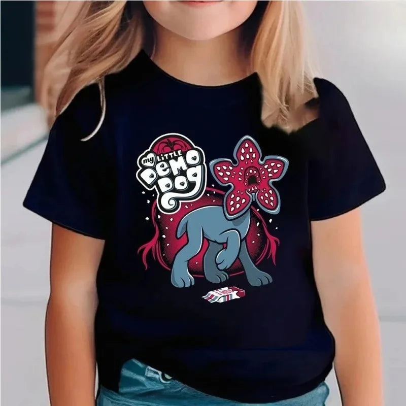 Cotton Hawkins College Strange Printed Children's Short Sleeved Children's T-shirt Cute Harajuku T-shirt for Boys and Girls
