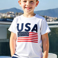 USA American Flag Graphic Printed Children T-shirt Independence Day Shirt Contracted Design Daily Life Casual Boys Girls Tshirt