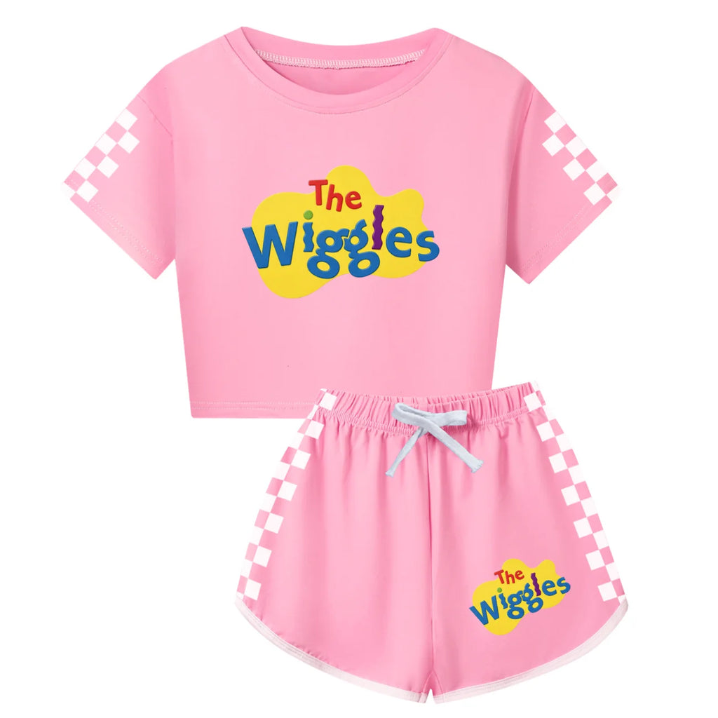 The Wiggles Summer Clothes Sets Kids Cartoon T-shirts Shorts Two-piece Set Baby Boys Tracksuit Girls Outfits Suit Gift5671