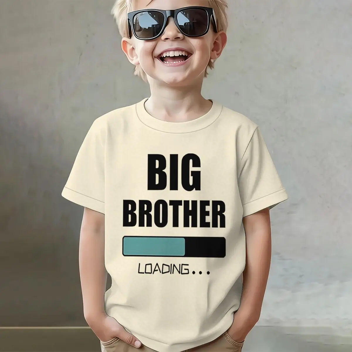 Big Brother Loading T-shirt Kids Short Sleeve Fashion Casual Top New Sibling Gift Big Brother Kids Clothes Cotton Tops