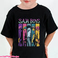 Kids Saja Boys Print T-Shirt Anime Eyes  Short Sleeve Tee Boys Girls Casual Crew Neck Summer Tops Children Daily Wear Shirts