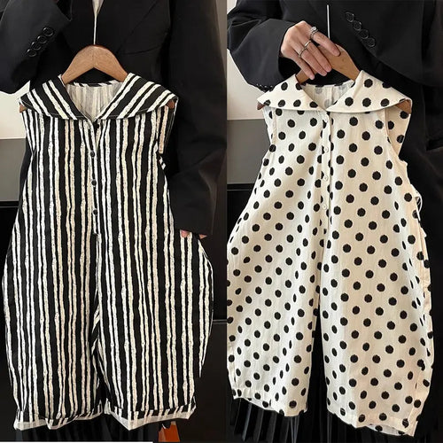 2025 Baby Girls Boys Summer Clothing Fashion Kids Dot Striped Cotton Overalls Pants Children Birthday Clothes Jumpsuits