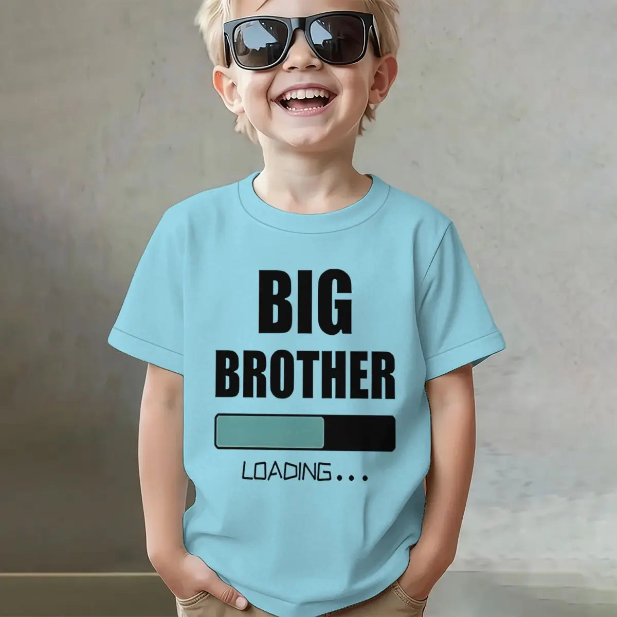 Big Brother Loading T-shirt Kids Short Sleeve Fashion Casual Top New Sibling Gift Big Brother Kids Clothes Cotton Tops