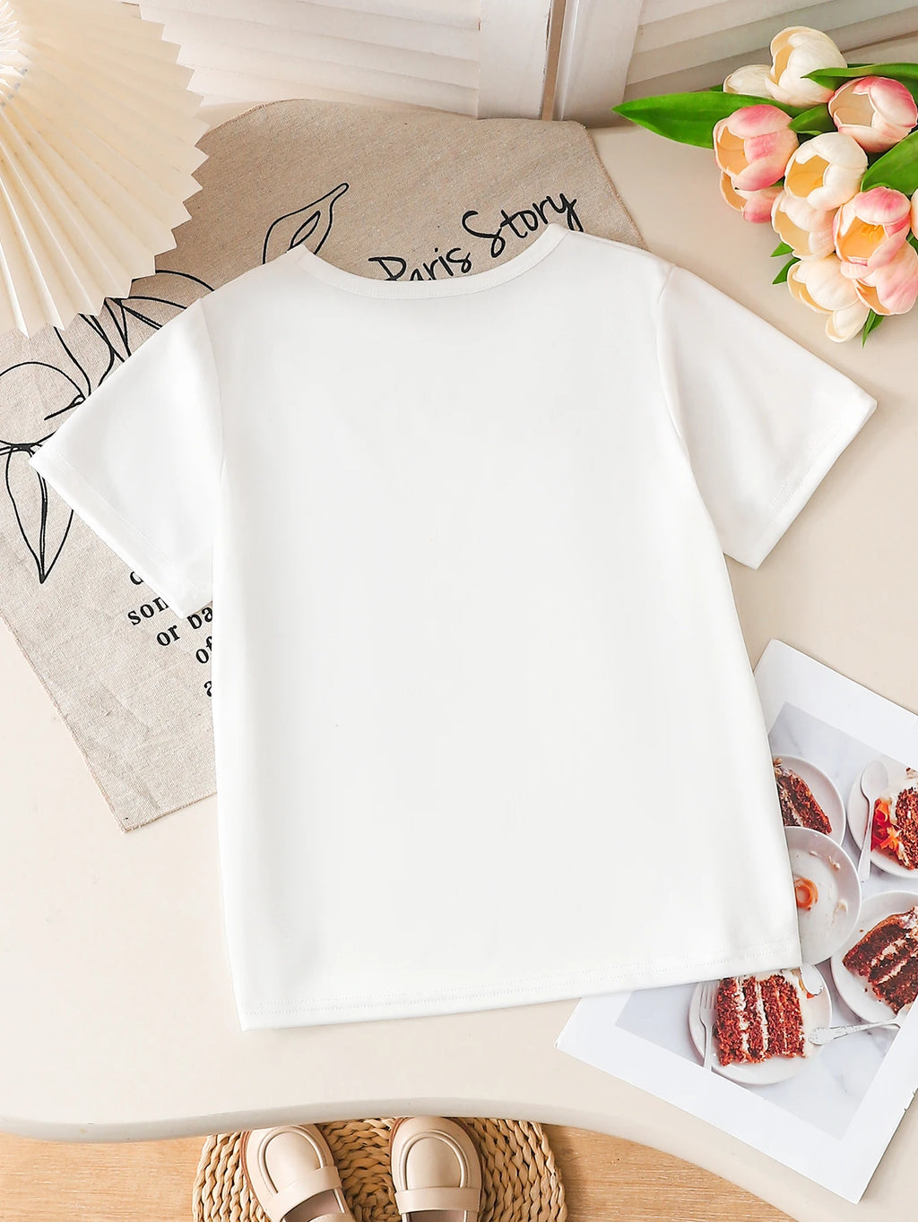 Kids Girls T-Shirt, Pink Glitter Heart Print Short Sleeve Casual Top for Summer Daily Wear boys and girls