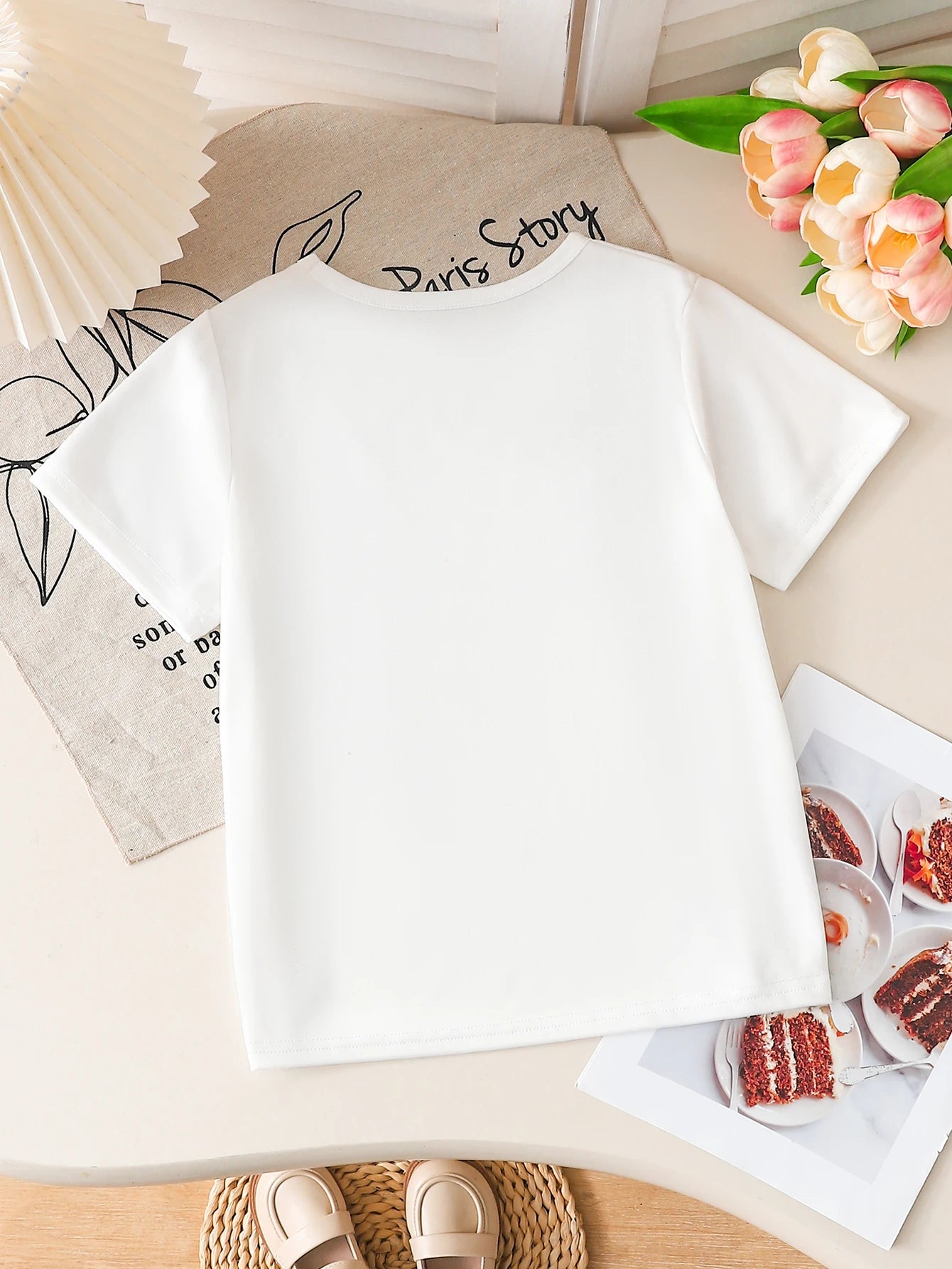 Kids Girls T-Shirt, Pink Glitter Heart Print Short Sleeve Casual Top for Summer Daily Wear boys and girls