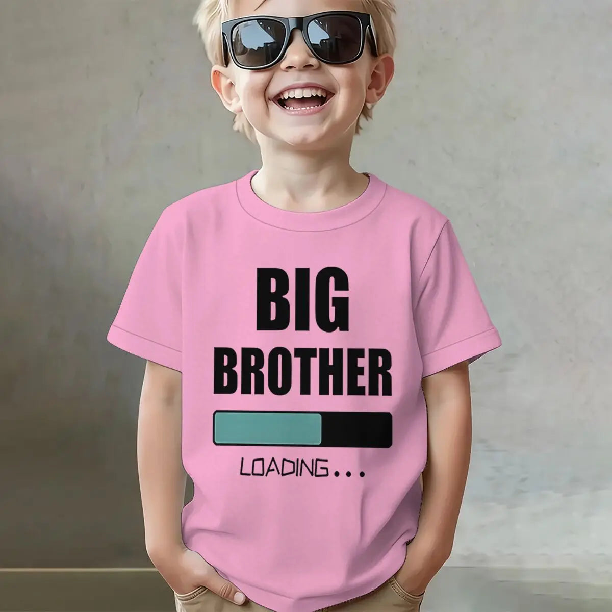 Big Brother Loading T-shirt Kids Short Sleeve Fashion Casual Top New Sibling Gift Big Brother Kids Clothes Cotton Tops