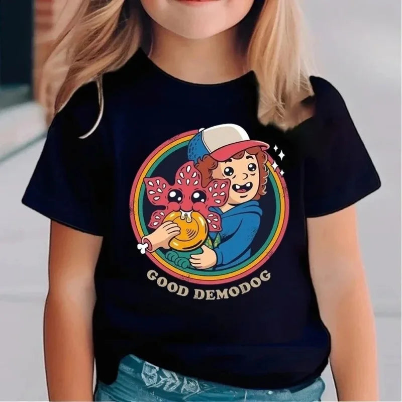 Cotton Hawkins College Strange Printed Children's Short Sleeved Children's T-shirt Cute Harajuku T-shirt for Boys and Girls