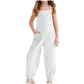 Kids Overalls Spring Autumn Adjustable Shoulder Sleeveless Jumpsuit For Boys Girls Teens School Casual Pants With Pockets