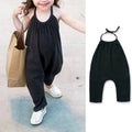 2026 Toddler Girls Summer Jumpsuit Clothes Kids Baby Solid Cotton Outwear Bodysuit Children Harem Pants Strap Backle One-Pieces
