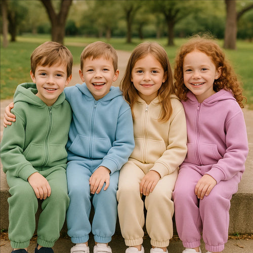 2026 Kids Winter Clothes Sweatshirt Kids Sweatsuit Set Zipper up Sports Wear Boy Girl Sweatsuit Wholesale Children Sweat Suits