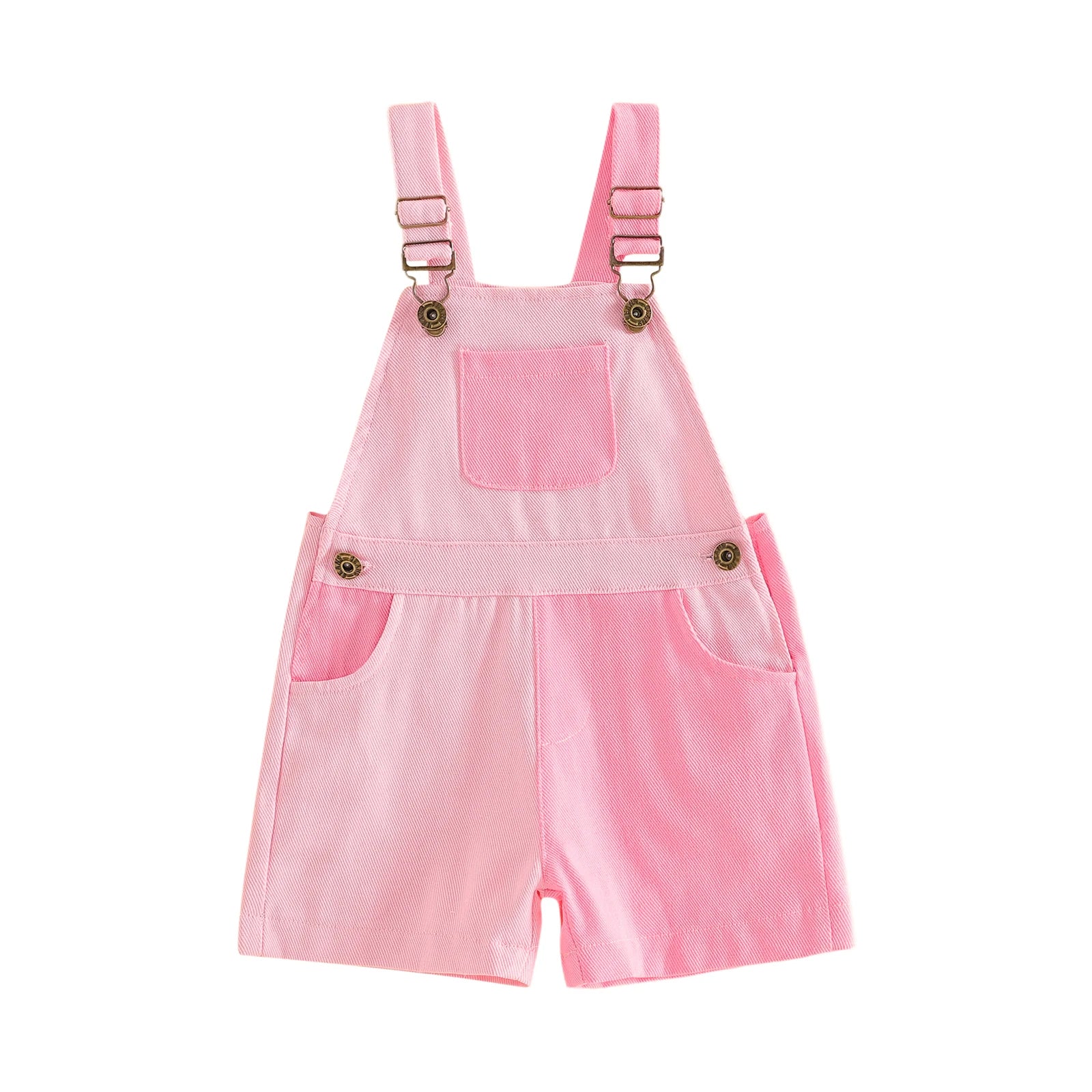 1-4Years Kids Girls Boys Overall Shorts, Cute Contrast Color Summer Jumpsuit with Pockets for Casual Daily